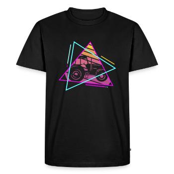 Retro Vintage Classic Farmer Farming - Men's Premium Organic T-Shirt - black - Front - Nico (187cm)