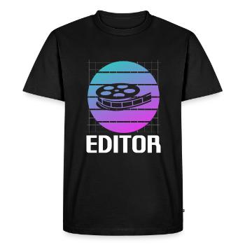 Édition Rétro Vintage Classic Editor - T-shirt Premium bio Homme - noir - Devant - Nico (187cm)
