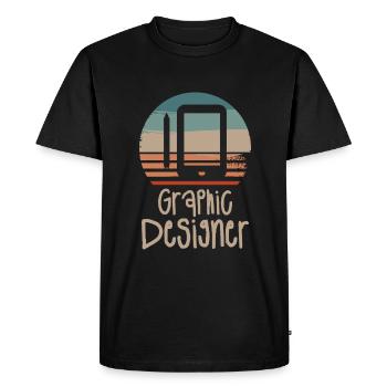 Retro Vintage Graphic Designer Graphic Design - Men's Premium Organic T-Shirt - black - Front - Nico (187cm)