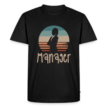 Retro Vintage Classic Manager Gestion d’entreprise - T-shirt Premium bio Homme - noir - Devant - Nico (187cm)