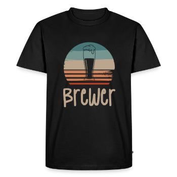 Brasserie Vintage Brasserie Rétro - T-shirt Premium bio Homme - noir - Devant - Nico (187cm)