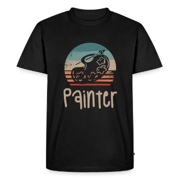Retro Vintage Painter Paint Painting - Men's Premium Organic T-Shirt - black - Front - Nico (187cm)