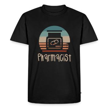 Retro Vintage Pharmacist Pharmacy - Men's Premium Organic T-Shirt - black - Front - Nico (187cm)