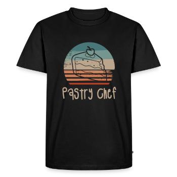 Retro Vintage Pastry Chef Pastries - Men's Premium Organic T-Shirt - black - Front - Nico (187cm)