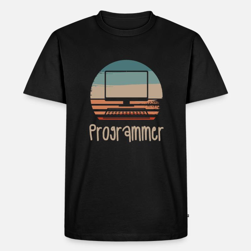 Retro Vintage Programmer Computer Programming - Männer Premium Bio T-Shirt - Schwarz