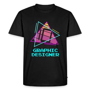 Designer Graphique Rétro Design Graphique - T-shirt Premium bio Homme - noir - Devant - Nico (187cm)