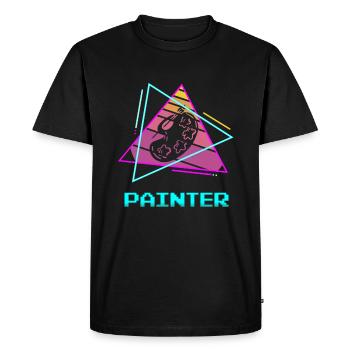 Retro Painter Paint Painting - Men's Premium Organic T-Shirt - black - Front - Nico (187cm)