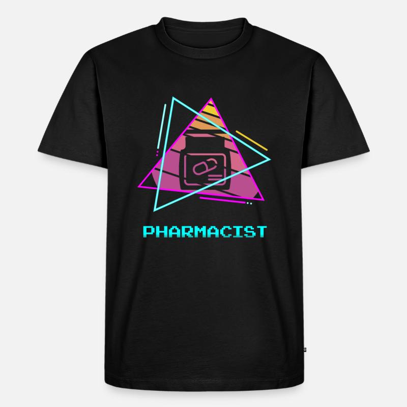 Retro Pharmacist Pharmaceutical Pharmacy - Männer Premium Bio T-Shirt - Schwarz