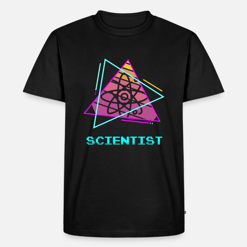 Retro Scientist Chemistry Physics Science - Männer Premium Bio T-Shirt - Schwarz