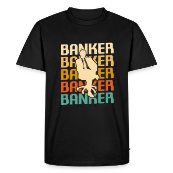 Retro Vintage Classic Banker Banking - T-shirt Premium bio Homme - noir - Devant - Nico (187cm)