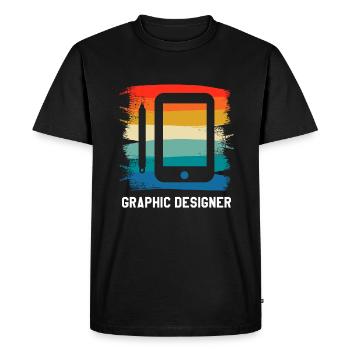 Retro Vintage Graphic Designer Graphic Design - Men's Premium Organic T-Shirt - black - Front - Nico (187cm)