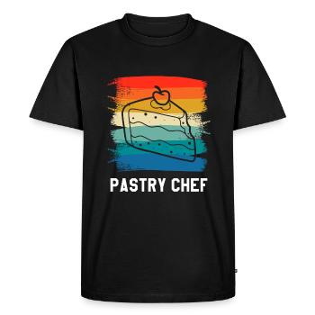 Retro Vintage Pastry Chef Pastries - Men's Premium Organic T-Shirt - black - Front - Nico (187cm)