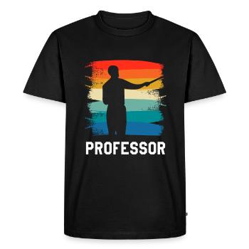 Rétro Vintage Professeur Enseignement Universitaire - T-shirt Premium bio Homme - noir - Devant - Nico (187cm)