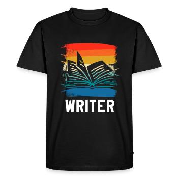 Retro Vintage Writer Professeur d’écriture de livres - T-shirt Premium bio Homme - noir - Devant - Nico (187cm)