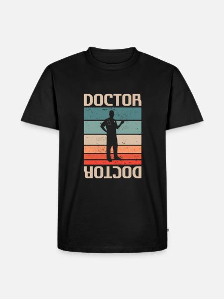 Retro Vintage Classic Doctor Medical - Männer Premium Bio T-Shirt - Schwarz
