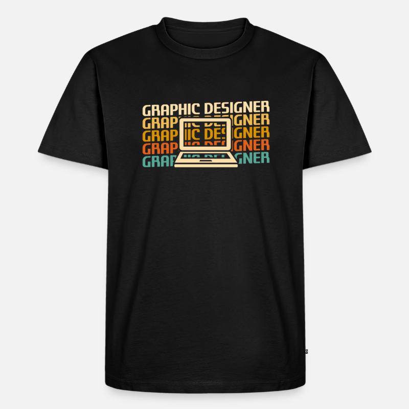 Retro Graphic Designer Graphic Design - Männer Premium Bio T-Shirt - Schwarz