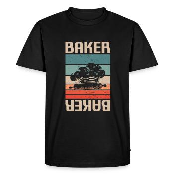 Retro Vintage Classic Baker Baking - Men's Premium Organic T-Shirt - black - Front - Nico (187cm)