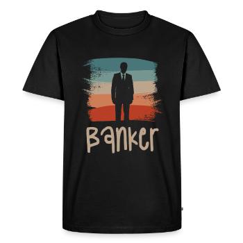 Retro Vintage Classic Banker Banking - T-shirt Premium bio Homme - noir - Devant - Nico (187cm)