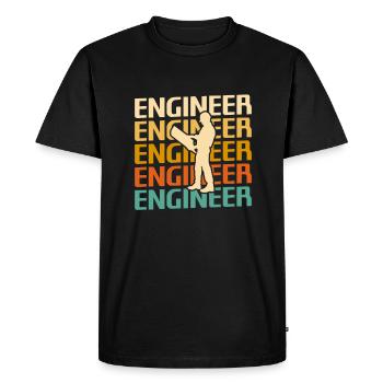 Retro Vintage Classic Engineer Engineering - Men's Premium Organic T-Shirt - black - Front - Nico (187cm)