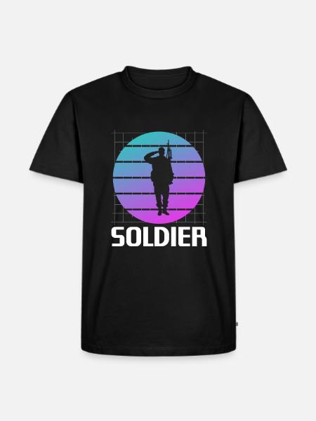 Retro Soldier Army Military - Men's Premium Organic T-Shirt - black