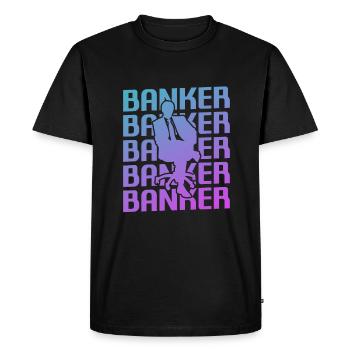 Retro Vintage Classic Banker Banking - T-shirt Premium bio Homme - noir - Devant - Nico (187cm)