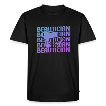 Rétro Vintage Classic Esthéticienne Cosmétologue - T-shirt Premium bio Homme - noir - Devant - Nico (187cm)