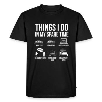 Car fan free time humor - Men's Premium Organic T-Shirt - black - Front - Nico (187cm)