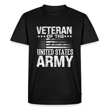 Patriot Américain Vétéran De L'Armée - T-shirt Premium bio Homme - noir - Devant - Nico (187cm)