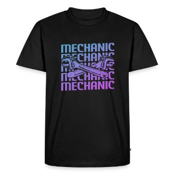Rétro Vintage Classic Mechanic Mécanique - T-shirt Premium bio Homme - noir - Devant - Nico (187cm)