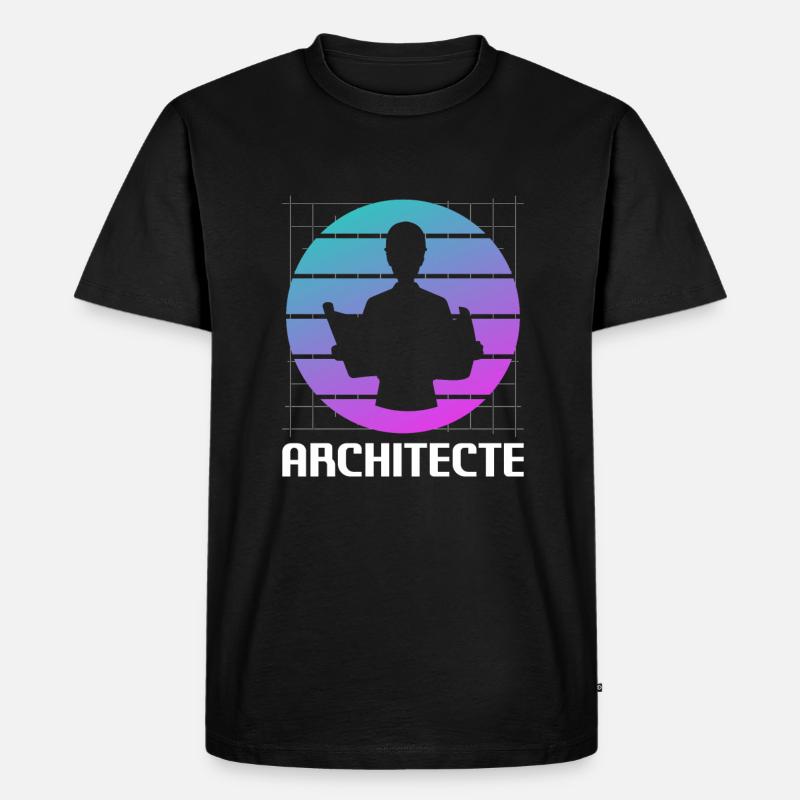Retro Architecte Architecture Architectural - Männer Premium Bio T-Shirt - Schwarz