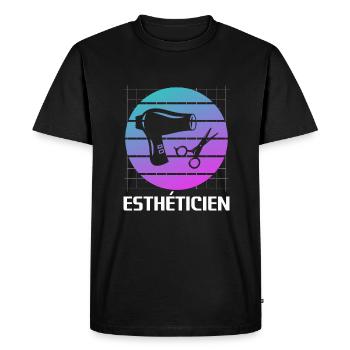 Retro Esthéticien Cosmétologie - T-shirt Premium bio Homme - noir - Devant - Nico (187cm)