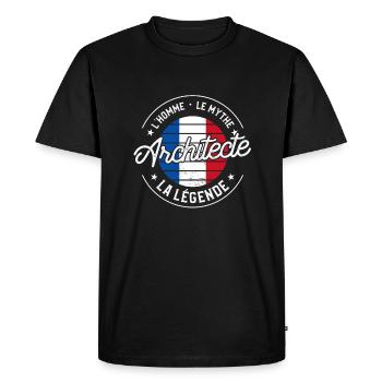 Architecte L'Homme Le Mythe La Légende - T-shirt Premium bio Homme - noir - Devant - Nico (187cm)