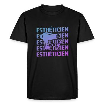 Retro Esthéticien Cosmétologie - T-shirt Premium bio Homme - noir - Devant - Nico (187cm)