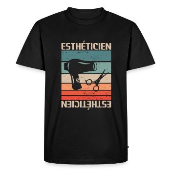 Vintage Retro Esthéticien Cosmétologie - T-shirt Premium bio Homme - noir - Devant - Nico (187cm)