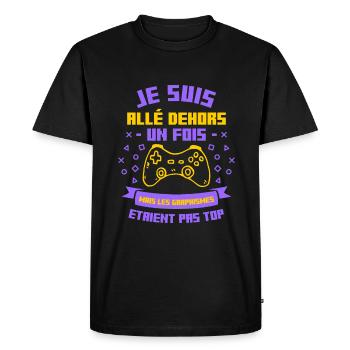 Je Suis Allé Dehors Un Fois Les Graphismes Etaient - T-shirt Premium bio Homme - noir - Devant - Nico (187cm)