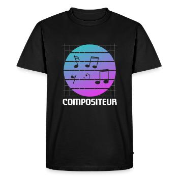 Retro Compositeur Composition Musicale - T-shirt Premium bio Homme - noir - Devant - Nico (187cm)