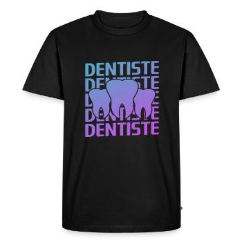 Retro Dentiste Dentisterie - T-shirt Premium bio Homme - noir - Devant - Nico (187cm)
