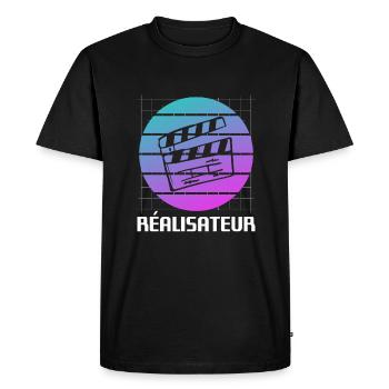 Retro Réalisateur Réalisation Cinéaste - T-shirt Premium bio Homme - noir - Devant - Nico (187cm)