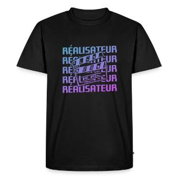 Retro Réalisateur Réalisation Cinéaste - T-shirt Premium bio Homme - noir - Devant - Nico (187cm)