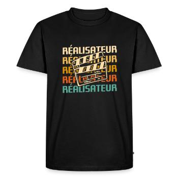 Retro Réalisateur Réalisation Cinéaste - T-shirt Premium bio Homme - noir - Devant - Nico (187cm)