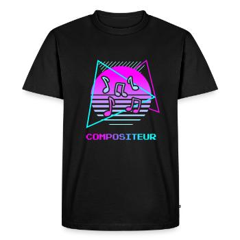 Retro Compositeur Composition Musicale - T-shirt Premium bio Homme - noir - Devant - Nico (187cm)