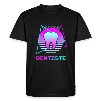 Retro Dentiste Dentisterie - T-shirt Premium bio Homme - noir - Devant - Nico (187cm)