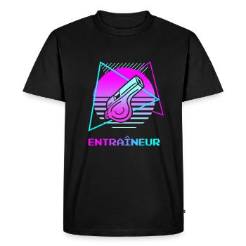 Retro Entraîneur Coach Coaching - T-shirt Premium bio Homme - noir - Devant - Nico (187cm)