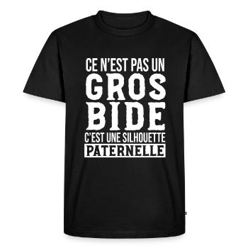 Papa Gros Bide Homme Humour Idée Cadeau - T-shirt Premium bio Homme - noir - Devant - Nico (187cm)
