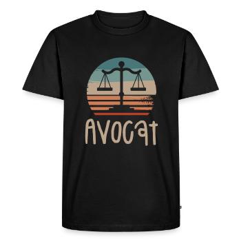 Vintage Retro Avocat Juridique Loi Avocate Avocats - T-shirt Premium bio Homme - noir - Devant - Nico (187cm)