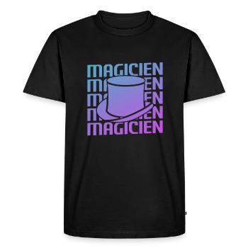 Retro Magicien Magique Magie - T-shirt Premium bio Homme - noir - Devant - Nico (187cm)