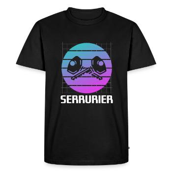 Retro Serrurier Serrurerie - T-shirt Premium bio Homme - noir - Devant - Nico (187cm)
