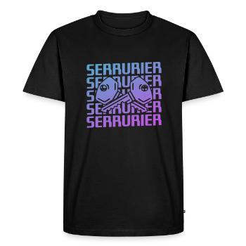 Retro Serrurier Serrurerie - T-shirt Premium bio Homme - noir - Devant - Nico (187cm)