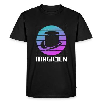Retro Magicien Magique Magie - T-shirt Premium bio Homme - noir - Devant - Nico (187cm)