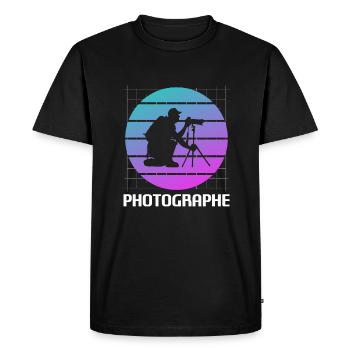 Retro Photographe Photographie Photographier - T-shirt Premium bio Homme - noir - Devant - Nico (187cm)